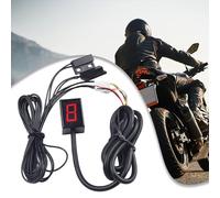 Homeponnew Indicateur de vitesse numérique pour moto - Affichage LED 6 vitesses avec affichage numérique rouge, plaque frontale résistante à l'eau, compatible avec compteur de vitesse électronique et