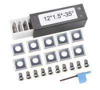 Homeponnew Inserts carrés indexables en carbure de tungstène 12 x 12 x 1,5 mm 35° pour outil de tour à bois, fraises CNC avec 4 bords de coupe