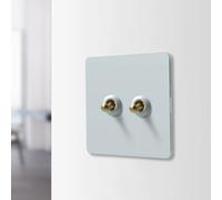 Homeponnew Interrupteur mural à bascule en acier inoxydable avec levier en laiton, ignifuge et résistant à l'usure pour la maison, le bureau, l'hôtel, éclairage intérieur, blanc 100 x 100 mm