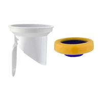 Homeponnew Joint de bride de WC à fermeture automatique pour évacuation des eaux usées de 90 à 110 mm, anti-odeur et anti-fuite, avec joint en silicone, avec clapet anti-retour - Blanc/jaune/bleu