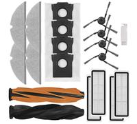Homeponnew Kit d'accessoires de rechange pour aspirateur DREAME D20 Plus avec 1 brosse double rouleau, 4 brosses latérales, 4 filtres, 4 chiffons de serpillère, 4 sacs à poussière et outil de