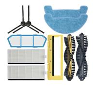 Homeponnew Kit d'accessoires pour robot aspirateur avec 2 brosses à rouleaux, 3 filtres, 2 chiffons serpillères, 2 brosses latérales et 2 housses de brosse principale pour modèles A4S/A40/CEN550