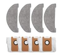 Homeponnew Kit de chiffons et sacs à poussière de rechange pour aspirateur robot Ultenic T10 Lite, lot de 4 chiffons et 4 sacs à poussière, en microfibre et tissus non tissés