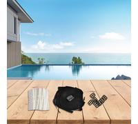 Homeponnew Kit de fixation de bobine de bâche solaire pour piscines creusées, lot de 8 clips en nylon noir avec sangles compatibles avec les couvertures solaires de 3 à 7,3 m de large, 8 mm-16 mm