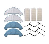 Homeponnew Kit de pièces de rechange pour aspirateur robot DomoOVA DRV80 - 3 filtres, 6 brosses latérales, 4 serpillères
