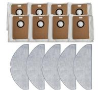 Homeponnew Kit de rechange pour aspirateur robot Lydsto R1 Edge, 5 serpillères et 8 sacs à poussière, compatible avec MIWHOLE M9 Lite et ROIDMI Eve For Rook