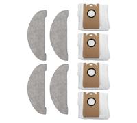 Homeponnew Kit de rechange pour aspirateur robot Vexilar W11 et W7, lot de 4 serpillères en microfibre et 4 grands sacs