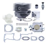 Homeponnew Kit de révision de carburateur à piston à grand alésage 52 mm pour modèles Husqvarna 272 268 266SE 162, kit complet de réparation avec ensemble de joints, collecteur d'admission et soupape