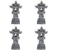 Homeponnew Lampe solaire pagode pour jardin, aspect pierre, résistante aux intempéries, IP44, veilleuse automatique pour économie d'énergie et esthétique zen, parfaite pour décoration de terrasse (4)