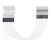 Homeponnew Leader de pêche en fluorocarbone pour eau douce salée, résistance de 9,1 à 36,3 kg avec mousqueton pivotant, lot de 12/24 comprend 6 longueurs (15,2 à 61 cm), résistant à l'abrasion et