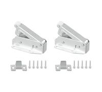 Homeponnew Loft Touch Lot de 2 loquets de porte de placard, à pousser pour ouvrir le loquet automatique avec mécanisme à ressort, en acier laminé à froid, trous de vis réglables, s'adapte à la