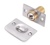 Homeponnew Loquet à ressort réglable pour porte de placard invisible, serrure à perle supérieure en acier inoxydable avec gâche et vis, argenté