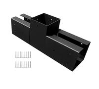 Homeponnew Lot de 1 ou 2 supports de pergola d'angle à 3 voies pour poutres en bois de 4 x 4, connecteur d'angle robuste en acier au carbone avec revêtement résistant à la rouille, noir