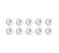 Homeponnew Lot de 10 bouchons de trop-plein avec valve de fermeture intégrée pour ports de 22 à 24 mm, bouchon d'évier de salle de bain et cuisine en ABS argenté et blanc pour la prévention des odeurs