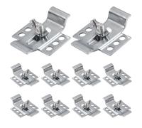 Homeponnew Lot de 10 clips d'évier encastrables en acier pour comptoir de salle de bain et de cuisine, fixations résistantes à la rouille avec vis de 15 mm, argent (5 x 2 cm)