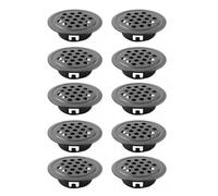 Homeponnew Lot de 10 grilles d'aération rondes en acier inoxydable de 53 mm - Grilles d'aération hexagonales en maille pour armoire de cuisine et rangement de chaussures - Noir