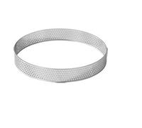 Homeponnew Lot de 10 moules à gâteau perforés en acier inoxydable pour pâtisserie mousses, tartelettes et desserts 5/6/7/8 cm (6 cm)