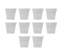 Homeponnew Lot de 10 pots de fleurs carrés en plastique respirant pour intérieur/extérieur avec trous de drainage, transparent, 10 x 9,8 x 6,7 cm