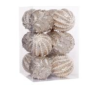 Homeponnew Lot de 12 boules de Noël en mousse blanches de 8 cm - Faciles à utiliser pour les arbres de Noël et peuvent être utilisées année après les fêtes de fin d'année