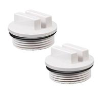 Homeponnew Lot de 2 bouchons de piscine filetés mâles NPT de 3,8 cm pour lignes de retour de piscine et vannes de vidange de filtre, bouchon d'hivernage avec joint torique, matériau PC, blanc