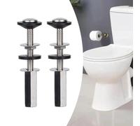 Homeponnew Lot de 2 boulons de réservoir de toilette avec joints en caoutchouc, vis de fixation en acier inoxydable 304 pour cuvette de toilette et raccord de réservoir, 74 x 8 mm