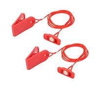 Homeponnew Lot de 2 clés de sécurité magnétiques de rechange pour tapis roulant NordicTrack ProForm et autres modèles, rectangulaire, 15 x 40 mm et 17 x 42 mm, ABS rouge avec connexion magnétique