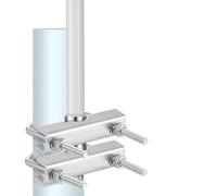 Homeponnew Lot de 2 colliers de serrage robustes en U pour antennes TV, CB Ham, Yagi et WiFi - Support de montage pour poteaux jusqu'à 2,28 cm de diamètre, métal argenté