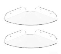 Homeponnew Lot de 2 étagères d'angle flottantes transparentes en acrylique conçues pour contenir des accessoires de salle de bain, de cuisine et de salon (transparent)