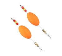 Homeponnew Lot de 2 flotteurs de pêche lestés avec émerillon, en mousse EVA pour eau salée et eau douce, 20 cm, 17 g, orange/jaune