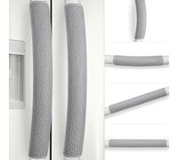 Homeponnew Lot de 2 paires de housses de protection pour poignée de réfrigérateur - Revêtement de porte coulissante anti-collision pour appareils de cuisine - Matériau PU lavable - 20 x 13 cm - Noir