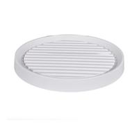 Homeponnew Lot de 2 paniers ronds à roulettes avec 4 roulettes pour pots d'intérieur et d'extérieur, base de pot de fleurs en plastique dur robuste avec rainures de stockage d'eau, beige YD-4