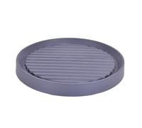 Homeponnew Lot de 2 paniers ronds à roulettes avec 4 roulettes pour pots d'intérieur et d'extérieur, base de pot de fleurs en plastique dur robuste avec rainures de stockage d'eau, gris YD-4