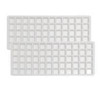 Homeponnew Lot de 2 plateaux alimentaires en silicone à 60 cellules et moules à glaçons pour lyophilisateur Harvest Right - Plateaux moyens et grands - Blanc