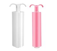 Homeponnew Lot de 2 pompes à air manuelles pour sacs de compression sous vide, pompe à main, blanc et rose