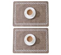 Homeponnew Lot de 2 sets de table en cuir pour table de salle à manger, 45,7 x 30,5 cm, résistants à la chaleur et aux rayures, pour cuisine, restaurant et chez l'habitant, flocons d'avoine