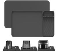 Homeponnew Lot de 2 tapis en silicone résistant à la chaleur pour comptoir, friteuse à air comprimé avec support d'ustensiles de cuisine, protecteur de comptoir de cuisine pour micro-ondes et four