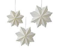 Homeponnew Lot de 3 décorations de Noël en papier à faire soi-même en forme de flocon de neige - 55 cm, 45 cm, 35 cm - Origami blanc - Pour décoration de maison, fête, fenêtre, vacances