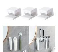 Homeponnew Lot de 3 distributeurs muraux de dentifrice en ABS, imperméables et réutilisables, avec design antidérapant pour tubes et serviettes