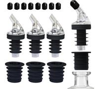 Homeponnew Lot de 4 becs verseurs d'huile d'olive anti-fuite et 8 couvercles pour distributeurs de cuisine