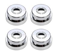 Homeponnew Lot de 4 cache-tuyaux décoratifs pour plomberie domestique, matériau ABS, 7,2 x 7,2 x 3,2 cm, argenté, installation facile avec design fendu, s'adapte aux tuyaux d'eau, robinets, radiateurs