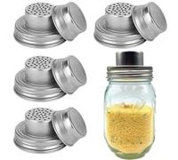 Homeponnew Lot de 4 couvercles en acier inoxydable pour cocktails et assaisonnements, en acier inoxydable 304 avec joint en silicone de qualité alimentaire, couvercle de filtre à poivre de 74 mm