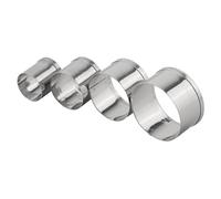 Homeponnew Lot de 4 emporte-pièces ronds en acier inoxydable pour mousse, cheesecake, tartes et pâtisserie, 3,3 cm à 1,65 cm de diamètre, réutilisables