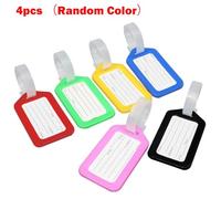 Homeponnew Lot de 4 étiquettes de nom et d'adresse durables pour valise, bagage à main, sac à dos et sac à main (9 x 5 cm, couleur aléatoire)