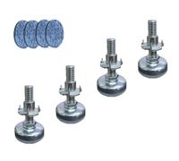 Homeponnew Lot de 4 ou 5 pieds de nivellement réglables avec boulons à écrou pour table, chaise, armoire, meubles, auto-nivelant, acier au carbone robuste