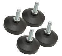 Homeponnew Lot de 4 patins de nivellement pour vélo et équipement de fitness, support fixe antidérapant, vis M8, métal noir