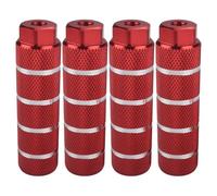 Homeponnew Lot de 4 repose-pieds cylindriques antidérapants en alliage d'aluminium pour montage de l'essieu arrière, 100 x 28 x 28 mm, diamètre d'installation de 9 mm, rouge