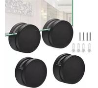 Homeponnew Lot de 4 supports de miroir en verre avec support fixe pour miroirs de 3 à 5 mm d'épaisseur, supports de miroir de salle de bain en alliage de zinc noir