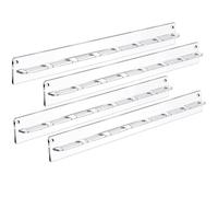 Homeponnew Lot de 4 supports de rangement pour lunettes de soleil en acrylique - Fixation murale pour la maison ou le magasin, 38,1 x 3,8 cm, transparent et noir