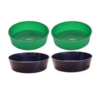 Homeponnew Lot de 4 tamis de sol de jardin - Tamis de rempotage en plastique PP avec maille fine pour séparation des roches, du compost et du sable, utilisation par tous les temps (noir + vert)