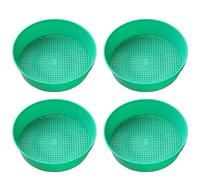 Homeponnew Lot de 4 tamis de sol de jardin - Tamis de rempotage en plastique PP avec maille fine pour séparation des roches, du compost et du sable, utilisation par tous les temps (vert émeraude)